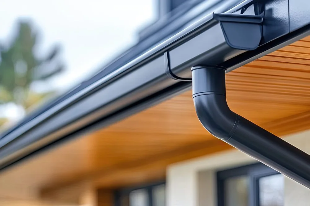 Seamless gutter installation by Prestige Roofing